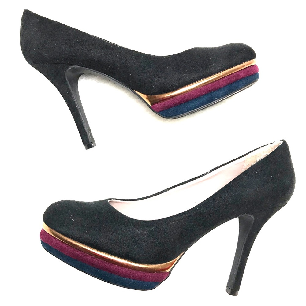 Nine and Co Suede Heels Black Size 6.5